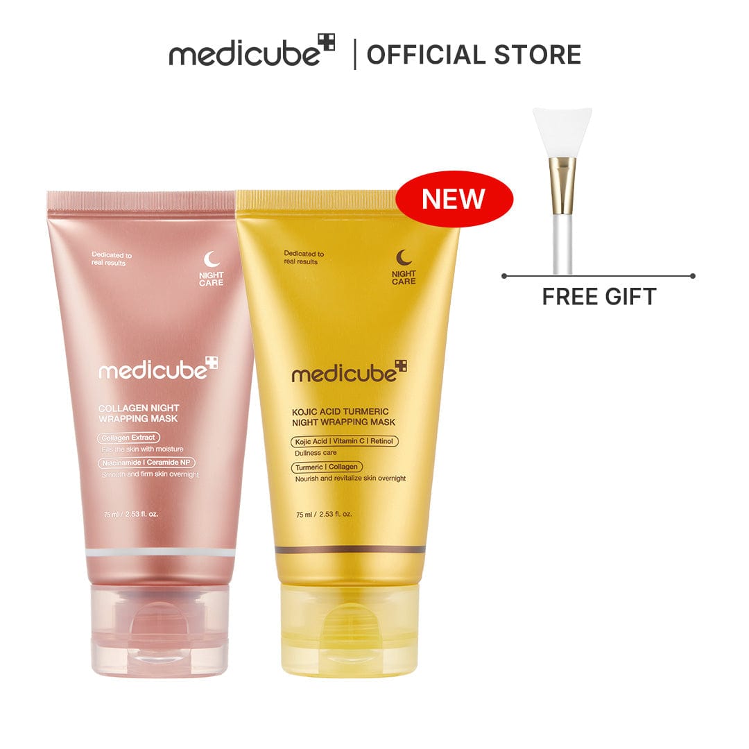 Wrapping Mask Duo (+free brush) (NEW) Kojic Acid Vita Turmeric Night Wrapping Mask (Peel-off Brightening Mask)