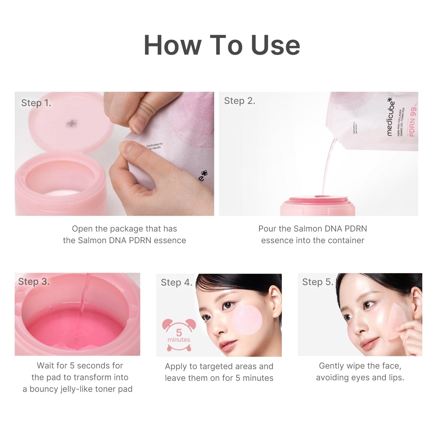PDRN Pink Collagen Gel Toner Pad