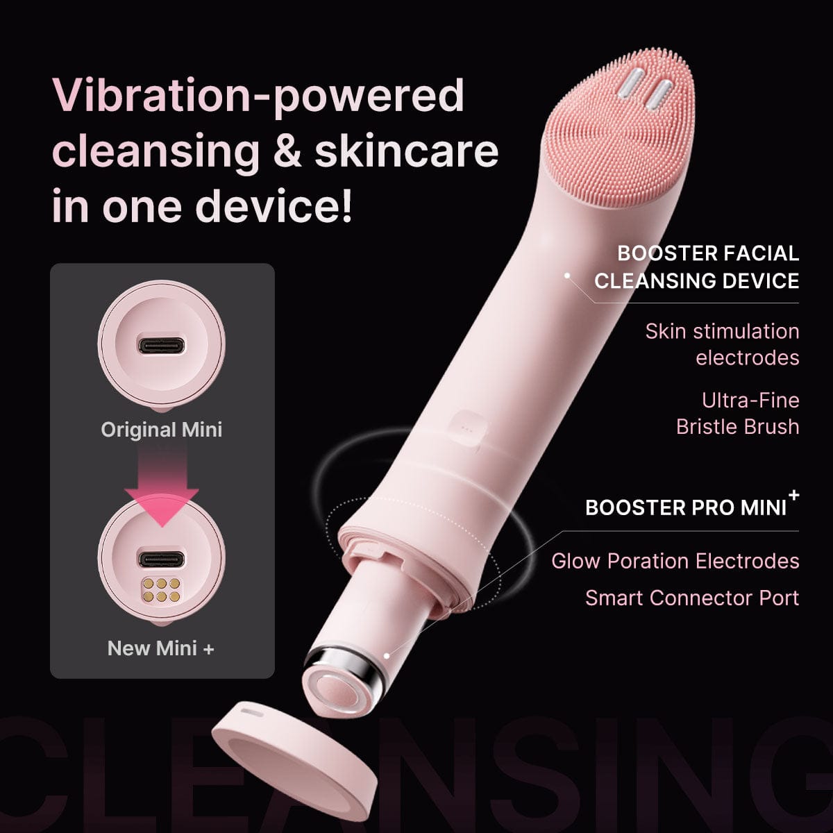 AGE-R Booster Facial Cleansing Device (Mini Plus + Cleansing Head)