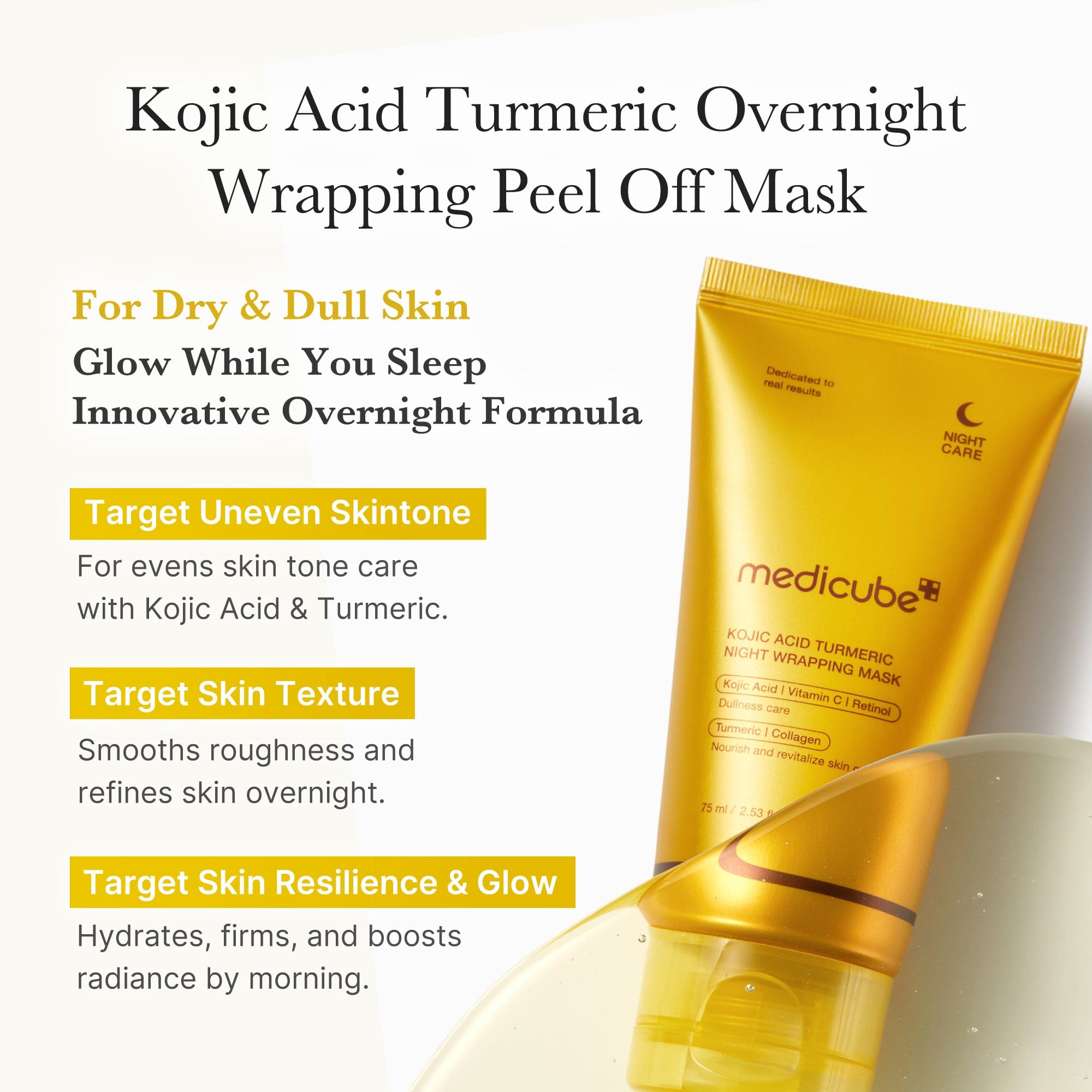 (NEW) Kojic Acid Turmeric Night Wrapping Mask (Peel-off Brightening Ma ...