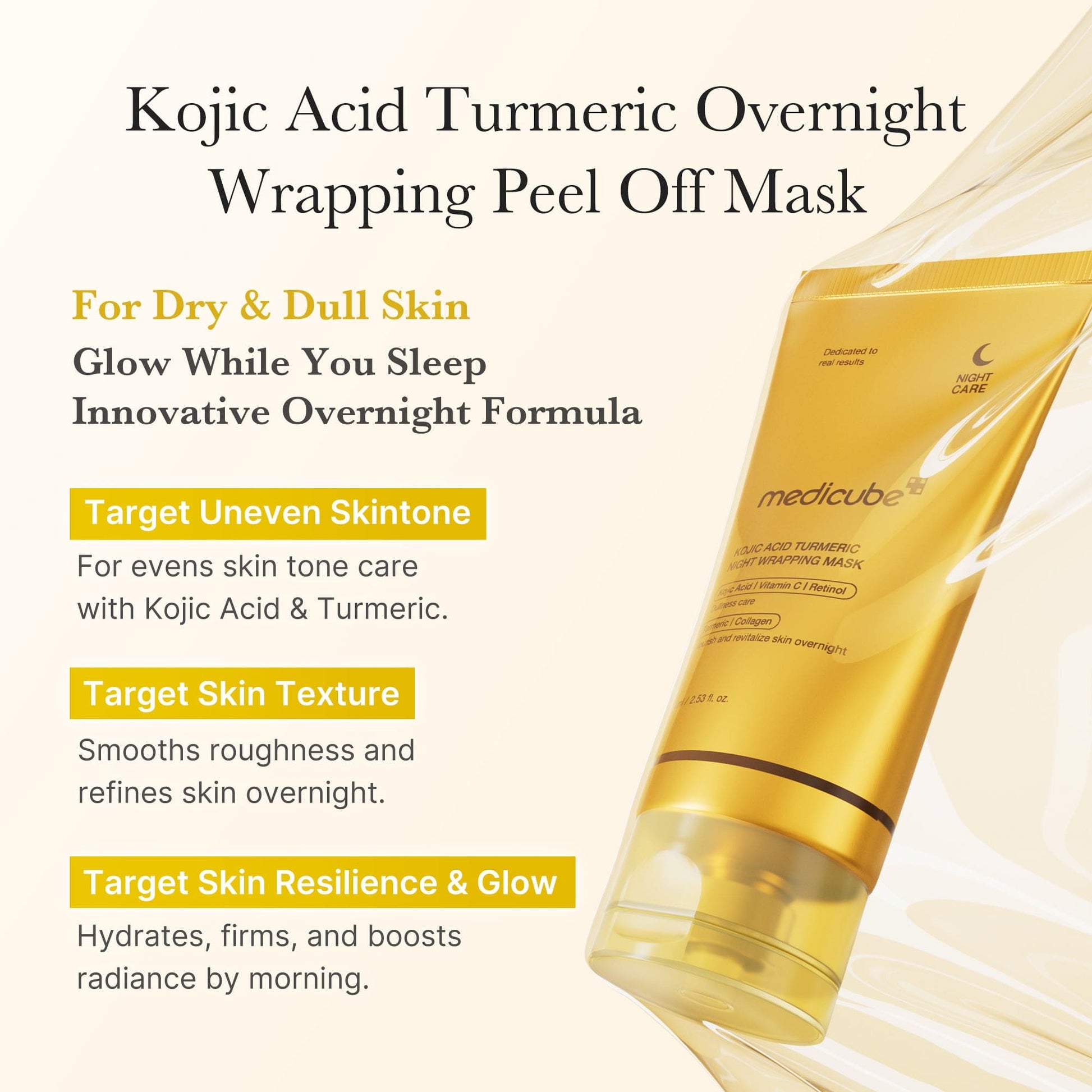 (NEW) Kojic Acid Turmeric Night Wrapping Mask (Peel-off Brightening Mask)